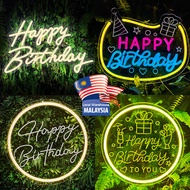 Happy Birthday Neon Sign Happy Birthday Light Up Signage for Birthday Party Decoration Led Sign