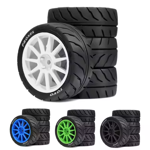 4pcs 68mm Rubber Tire Wheel Tyre 12mm Hex for Tamiya TT01 TT01E TT02 TT02B TA06 XV01 XV02 PTG-2 1/10