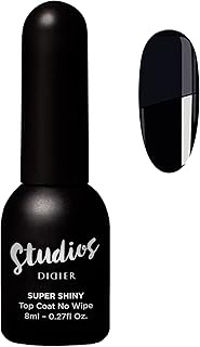 DIDIER LAB - Premium Top Coat Gel Nail Polish Super Shiny - No Wipe Gel - High Gloss - Clear Top Coa