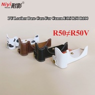 PU Leather Camera Base Case Bag For Canon EOS R50 R100 Half Canon R50 Protective Half Casing Cover O