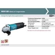 NEW GERINDA MAKITA M0910B MESIN GERINDA TANGAN 4" MAKITA M0910B GERINDA LISTRIK SAKLAR BELAKANG ORIG
