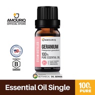 AMOURIQ น้ำมันหอมระเหย เจอราเนียม กลั่นไอน้ำ 100% Pure Geranium Essential Oil Steam-Distilled สำหรับเครื่องพ่นอโรม่า