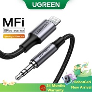 UGREEN MFi Lighting to 3.5mm Audio Cable Audio Adapter compatible for iPhone 14 pro max/7/8plus/XRr/XS (1M)