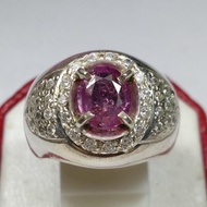 Cincin Batu mulia Safir Ceylon mata udang