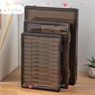 WINTE Certificate Storage Box, Transparent Plastic A4 File Box,  A4 Dustproof Multifunctional Data S