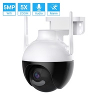 FHD 5MP PTZ WiFi Camera Auto Tracking 5X Digital Zoom Color Night Vision Ai Human Detection CCTV Camera