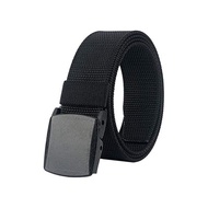 Nylon Belt Men % Gangnam % Cloth Belt Work Wear Durable Lightweight Adjustable Unisex Climbing Belt Self-Defense Forces Clothing ykk Buckle Plastic [Width 38mm Length About 125cm] (Black)