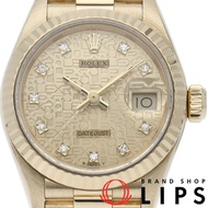 勞力士 Datejust 女士腕錶 10P 鑲鑽電腦錶盤 Datejust 女士腕錶 69178G(E) K18YG 香檳色錶殼，顏色極佳 [二手]