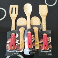 [SP04] Senduk dan Sudip Bamboo Set (5 Pcs)/ Sudip Kayu / kitchen cooking utensil / Senduk Nasi Kayu 