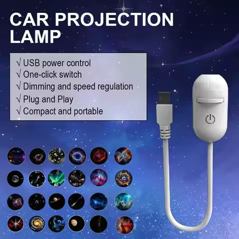 Galaxy Projector Night Light 360° Adjustable Starry Star With Projection USB Sky Films Lamp HD Image