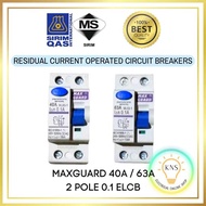 MAXGUARD 40A 63A 2POLE 100MA RCCB ELCB