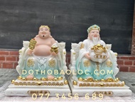 [8inch] Tượng Thần Tài Thổ Địa Ngồi Ghế bằng Đá Nhập Khẩu Cao cấp 8inch - 4 màu