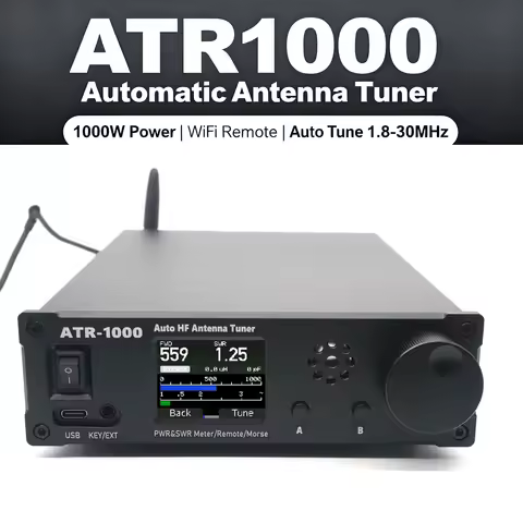 NEW ATR-1000 1000W 1.8-30MHz Automatic Antenna Tuner For YAESU ICOM Kenwood Radio