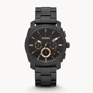 Fossil Watch Machine Mid-Size Chronograph Black Stainless Steel FS4682