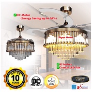 Elmark Ceiling Fan 42 inch Elmark Winter Kano Crystal DC Motor 36w LED Light Ceiling Fan with Remote