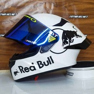 Helm Full Face KYT TT Course Plain White / Putih Redbull Original