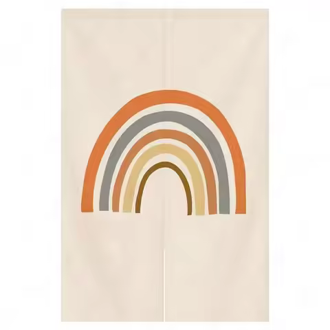 Modern Abstract Boho Style Geometric Door Curtain Bedroom Doorway Half Curtain Kitchen Art Aesthetic