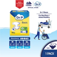 Dr. P Level 5 Basic Adult Tape Diaper M11/L10/XL9 - Fast Absorbency