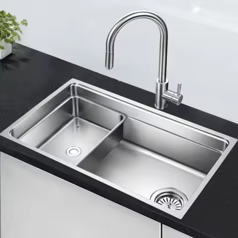 *Stainless steel sink sink sink, large single sink kitchen sink, stainless steel vegetable sink, hou