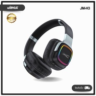 JMAX หูฟังบลูทูธแบบครอบหู ดีไซน์ทันสมัย วัสดุหุ้มหนังอย่างดี พร้อมปุ่มการใช้งานครบเครื่อง รุ่น JM-H3