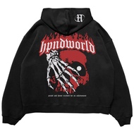 Hpnd - Boxy Fit Hoodie Sweater Original Basic Hidden Face Fleece Limited Edition