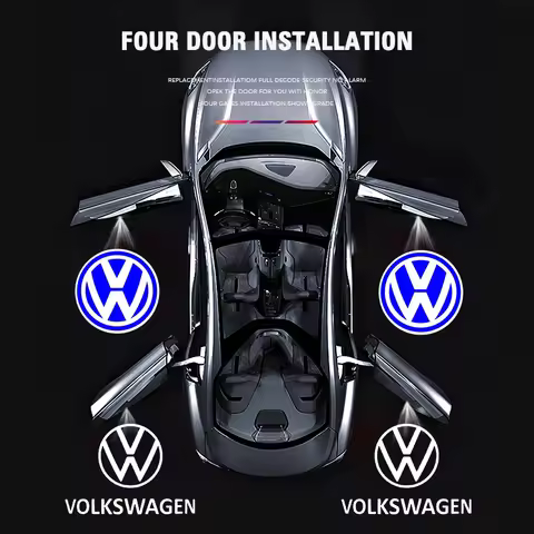 2pcs Volkswagen HD Car Door Welcome Light Led Projector Lamp For Volkswagen VW Polo Golf T5 Caddy T4