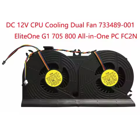 Laptop CPU Cooling Dual Fan for HP EliteOne 800 G1 705 G1 All-in-One PC FC2N DC 12V 733489-001