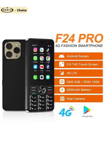 SERVO F24 PRO 4G Button Smartphone Android OS 2GB+16GB Play Store WhatsAPP GPS WiFi 3.5" Touch Scree