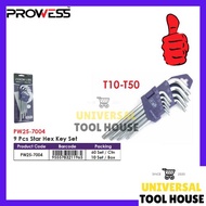 PROWESS 9 PCS STAR HEX ALLEN KEY | ALLEN KEY | TORX KEY SET