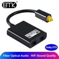 EMK Toslink Splitter 1 in 2 Out Optical Audio Splitter Cable Digital Optical Cable SPDIF Optical Aud