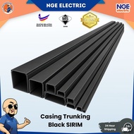 PVC| PVCMAN PVC Trunking Casing Black 6FT [1 1/2/ 1x2/ 2x2/ 2x3] Cable Cover SIRIM