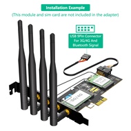 For M.2 Key A/Key E/Key A+E Wifi Card PCIe X1 Adpater for Key B 3042 3G/4G & WiFi Card Support NANO/