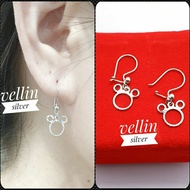 Mickey Silver Earrings 925 White Gold Plated - Mickey Silver Earrings Jewelry 925