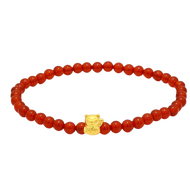 TAKA Jewellery 999 Pure Gold Fortune Cat Beads Bracelet