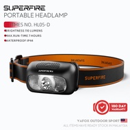 Superfire HL05-D Headlamp Potable Lightweight 50g 4 hour Run-time Rechargeable Headlamp 5 Light Mode