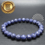 Gelang Batu Blue Safir Cutting 7mm Asli dan Natural