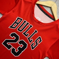 MERAH Michael Jordan Chicago Bulls 23 RED Sleeve Basketball Jersey – Swingman T-Shirt Top