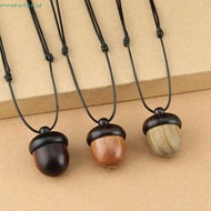 MUSEWEAR Ebony Necklace Jewelry Gift Personality Pine Cone Acorn Wood Pendant Ethnic Style Rope Chai