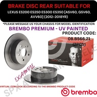 BREMBO GENUINE DISC BRAKE ROTOR (REAR) FOR LEXUS ES200 ES250 ES300 ES350 [ASV60, GSV60, AVV60] '12-1
