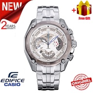 【G SHOCK】Men Watch Edifice EF-550D Chronograph Men Business Fashion Watch 100M Water Resistant Shockproof and Waterproof Full Auto-Calendar Stainless Steel Leather Band Men's Quartz Wrist Watches EF-550D-7A