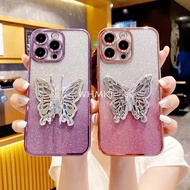 casing huawei mate 20 pro mate 20x mate 30 pro mate 60 50 pro luxury phone case electroplated gradual glitter silicone tpu back cover butterfly stand lanyard bracelet