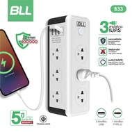 ปลั๊กไฟ BLL รุ่นB33 ปลั๊กไฟทาวเวอร์ 6 ช่องเสียบ 1 สวิตซ์ 3 ช่อง USB / 1 Type C สาย 3 เมตร