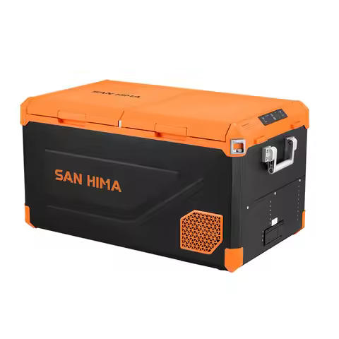 SAN HIMA 95L 75L Car Fridge Freezer Dual Zone APP Control LG Compressor 12V 24V 240V With LED Light 
