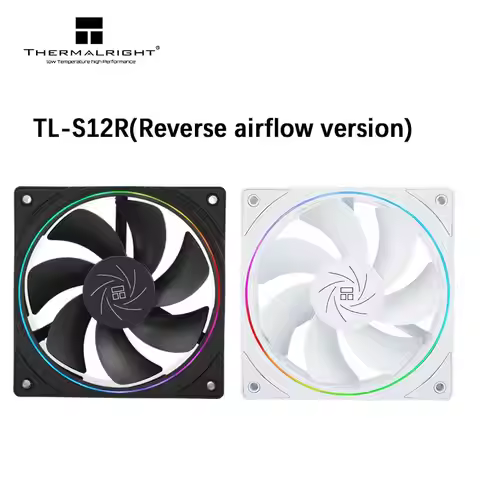 Thermalright TL-S12R 12CM computer case fan, reverse air outlet,Halo lighting effect，4PIN PWM/5V 3PI
