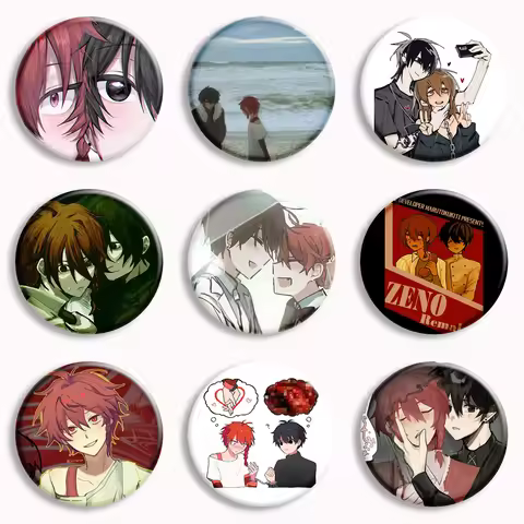 Hot Game Zeno Remake Anime Button Pin Maeno Aki Tsugino Haru Fanart Brooch Badge Bag Decor Jewelry F
