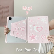 INS IndividualityPink Star Love Heart For IPad10.2 Shell Ipad10th Cover Mini6 Ipad9.7 360° Holder Cover Air4/5 10.9 Anti-fall Case Pro11/ipad12.9 Anti-bending Cover Ipad Gen9 Shell