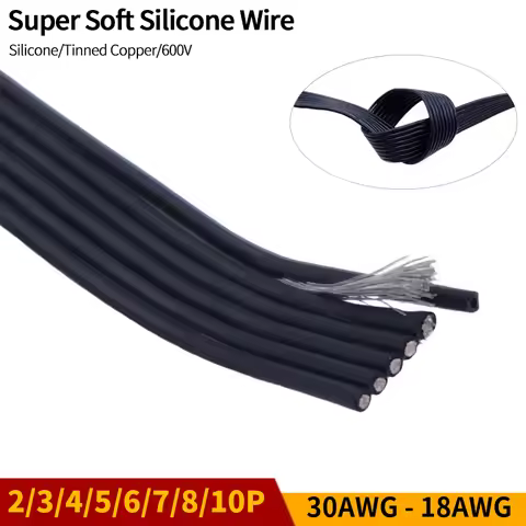 Copper Wire 30 28 24 22 18 AWG Multi Core 2P 3P 4P 6P 8P 10P Super Soft Silicone Rubber Parallel Hig