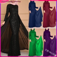 Plus Size  Muslimah Baju Raya Tutup Aurat Kurung Abaya Robe Prom Elegant Gown Dinner Evening Dress M