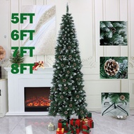 Christmas Tree Slim Type with Pine Cones 5/6/7/8/FT Snowartificial Christmas Tree For Home