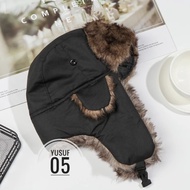 Russian Ushanka Hat Winter Bomber Hat Black